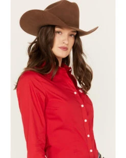 Cinch Women's Solid Red Button-Down Western Shirt 7 Cinch Women's Solid Red Button-Down Western Shirt -Ariat || Wrangler || FREE PEOPLE Sales Store 2000175634 600 P2