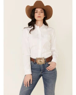 Cinch Women's Solid Long Sleeve Button Down Western Shirt 6 Cinch Women's Solid Long Sleeve Button Down Western Shirt -Ariat || Wrangler || FREE PEOPLE Sales Store 2000175635 100 P1