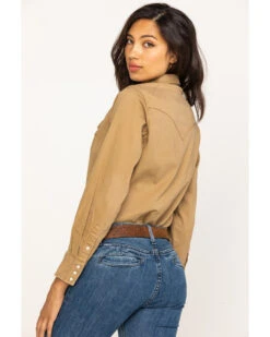 Wrangler Women's Solid Long Sleeve Snap Western Shirt -Ariat || Wrangler || FREE PEOPLE Sales Store 2000266025 280 P3