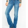Wrangler Women's Retro Mae Deadwood Light Wash Mid Rise Bootcut Jeans