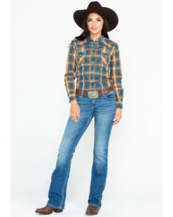 Wrangler Women's Retro Mae Deadwood Light Wash Mid Rise Bootcut Jeans -Ariat || Wrangler || FREE PEOPLE Sales Store 2000269606 400 P6