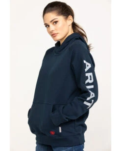 Ariat Women's FR Primo Fleece Logo Hooded Sweatshirt -Ariat || Wrangler || FREE PEOPLE Sales Store 2000281180 410 P3