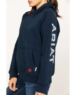 Ariat Women's FR Primo Fleece Logo Hooded Sweatshirt -Ariat || Wrangler || FREE PEOPLE Sales Store 2000281180 410 P4