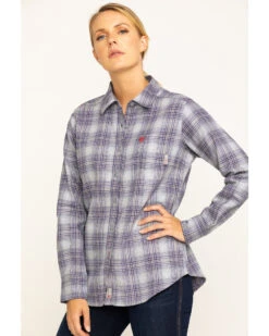 Ariat Women's FR Abigail Plaid Print Long Sleeve Work Shirt