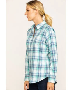 Ariat Women's FR Gisela Plaid Print Long Sleeve Work Shirt -Ariat || Wrangler || FREE PEOPLE Sales Store 2000283796 400 P3