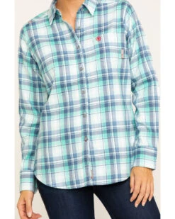 Ariat Women's FR Gisela Plaid Print Long Sleeve Work Shirt -Ariat || Wrangler || FREE PEOPLE Sales Store 2000283796 400 P4