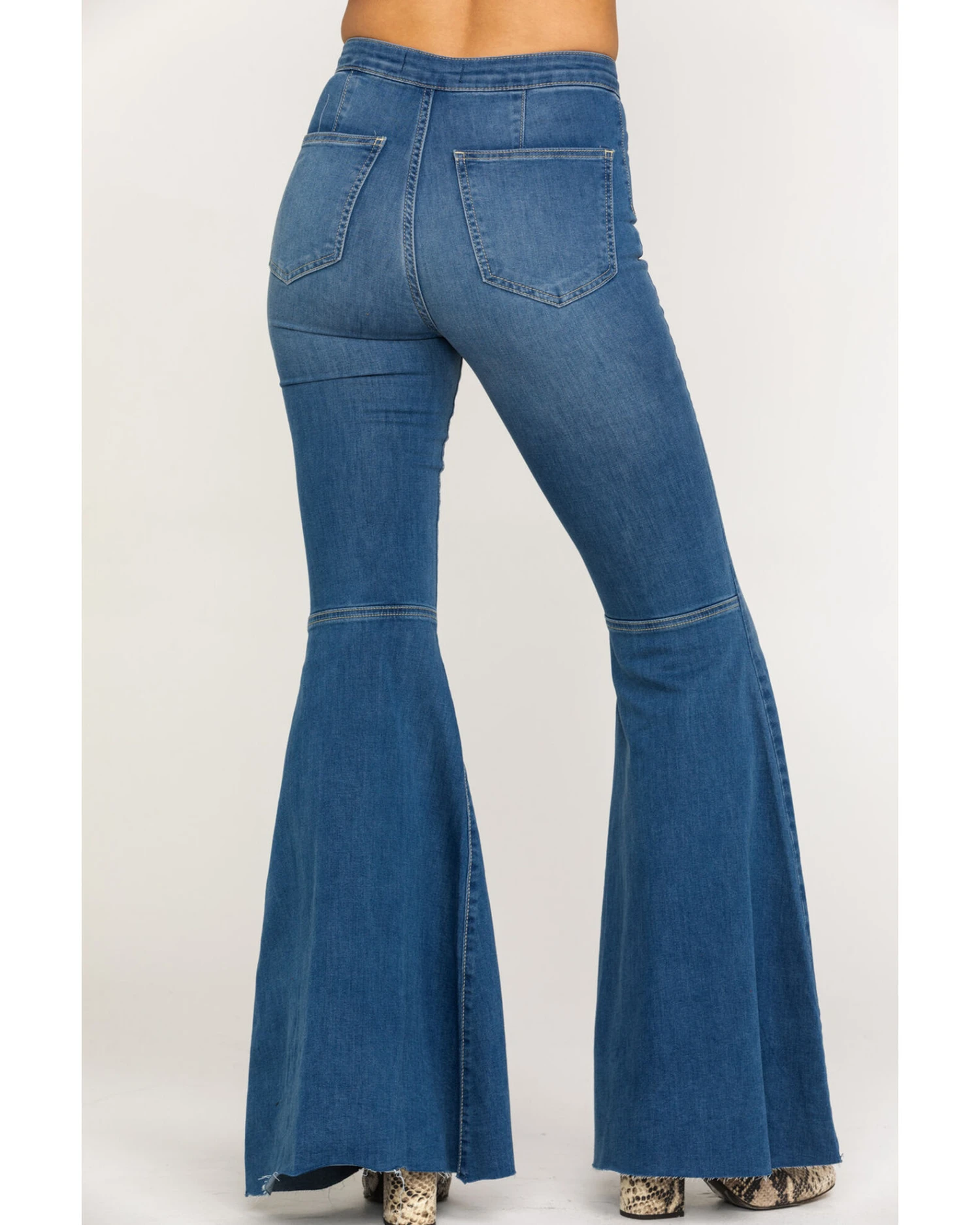 Free People Women's Dark Wash High Rise Just Float On Flare Jeans 3 Free People Women's Dark Wash High Rise Just Float On Flare Jeans - Image 3