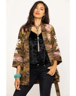 Johnny Was Women's Molly Camo Yuki Trapunto Linen Kimono -Ariat || Wrangler || FREE PEOPLE Sales Store 2000285855 900 P5