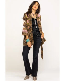 Johnny Was Women's Molly Camo Yuki Trapunto Linen Kimono -Ariat || Wrangler || FREE PEOPLE Sales Store 2000285855 900 P6