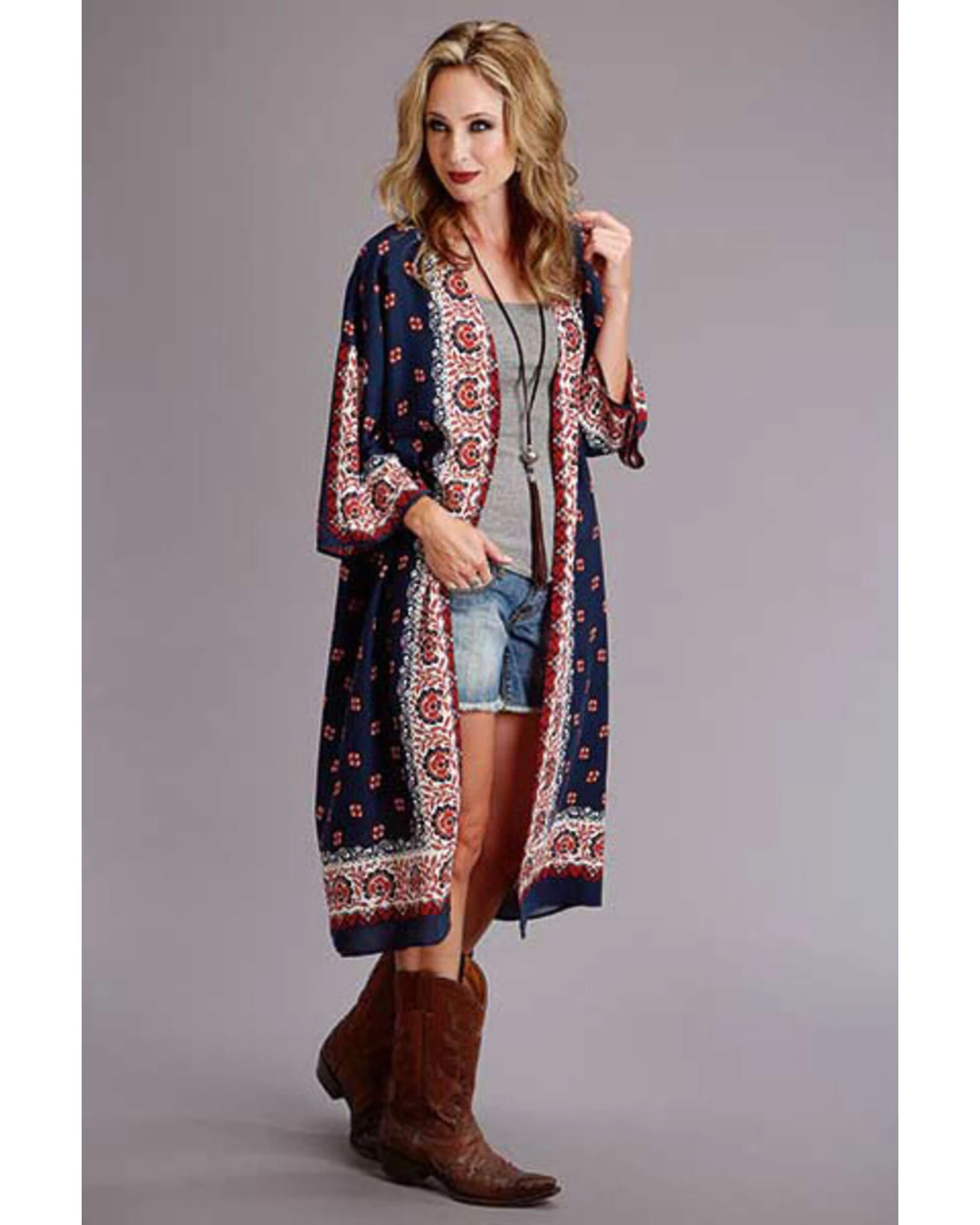 Stetson Women's Bandana Scarf Kimono 2 Stetson Women's Bandana Scarf Kimono - Image 2