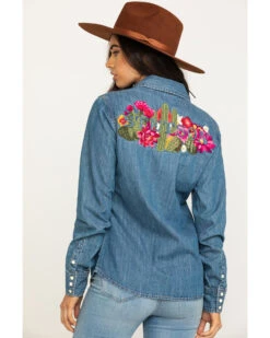 Stetson Women's Denim Desert Embroidered Long Sleeve Snap Western Shirt -Ariat || Wrangler || FREE PEOPLE Sales Store 2000295427 400 P2