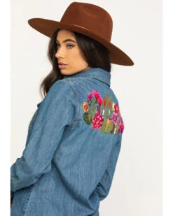 Stetson Women's Denim Desert Embroidered Long Sleeve Snap Western Shirt -Ariat || Wrangler || FREE PEOPLE Sales Store 2000295427 400 P5