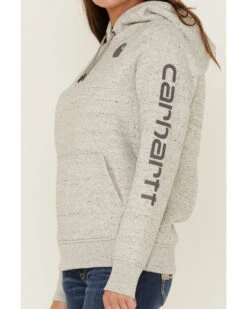 Carhartt Women's Clarksburg Sleeve Logo Hooded Sweatshirt -Ariat || Wrangler || FREE PEOPLE Sales Store 2000322796 070 P2