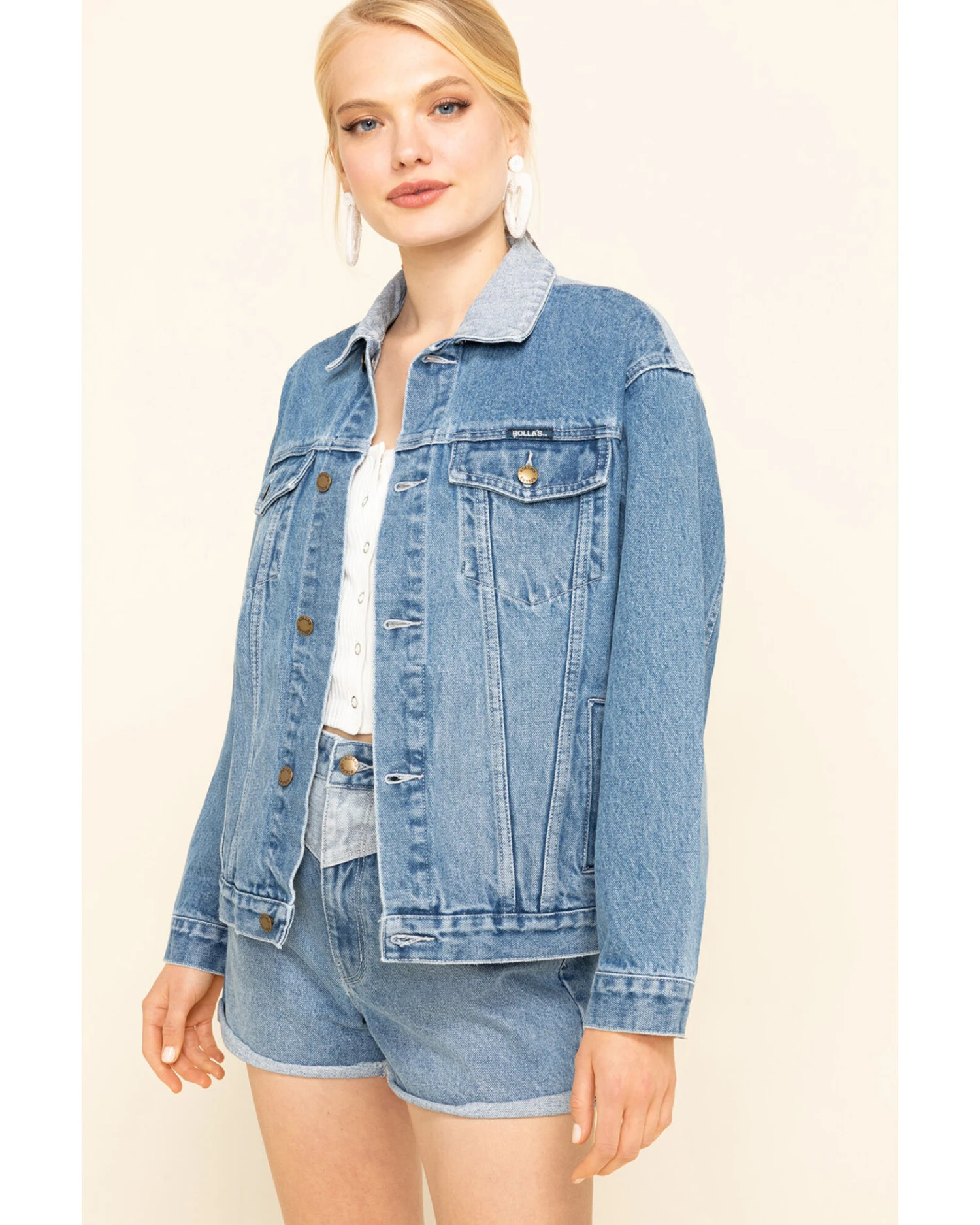 Rolla's Women's Medium Contrast Back Yoke Denim Jacket 5 Rolla's Women's Medium Contrast Back Yoke Denim Jacket - Image 5