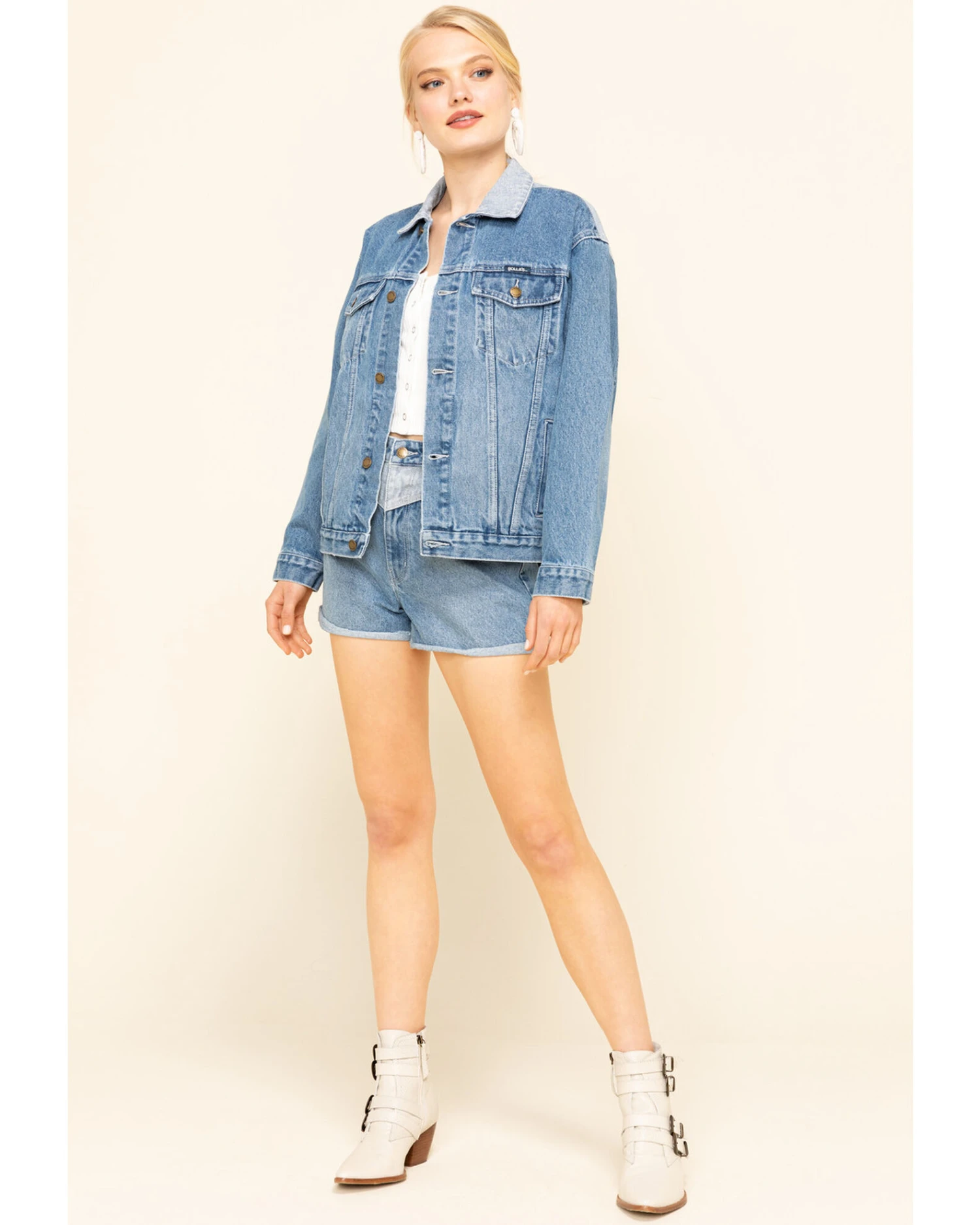 Rolla's Women's Medium Contrast Back Yoke Denim Jacket 6 Rolla's Women's Medium Contrast Back Yoke Denim Jacket - Image 6