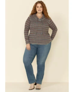 White Label By Panhandle Women's Southwestern Stripe Hoodie Tee - Plus 8 White Label By Panhandle Women's Southwestern Stripe Hoodie Tee - Plus -Ariat || Wrangler || FREE PEOPLE Sales Store 2000323355 900 P2