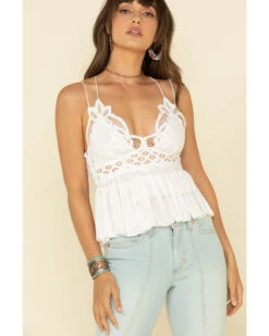 Free People Women's Adella Cami Lace Ruffled Tank Top -Ariat || Wrangler || FREE PEOPLE Sales Store 2000325212 100 P2