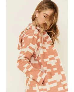 Pendleton Women's Sierra Mixed Pattern Oversized Zip Hooded Jacket