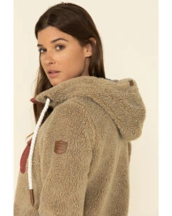 Wanakome Women's Fay Snap Neck Sherpa Hooded Pullover -Ariat || Wrangler || FREE PEOPLE Sales Store 2000336329 280 P4