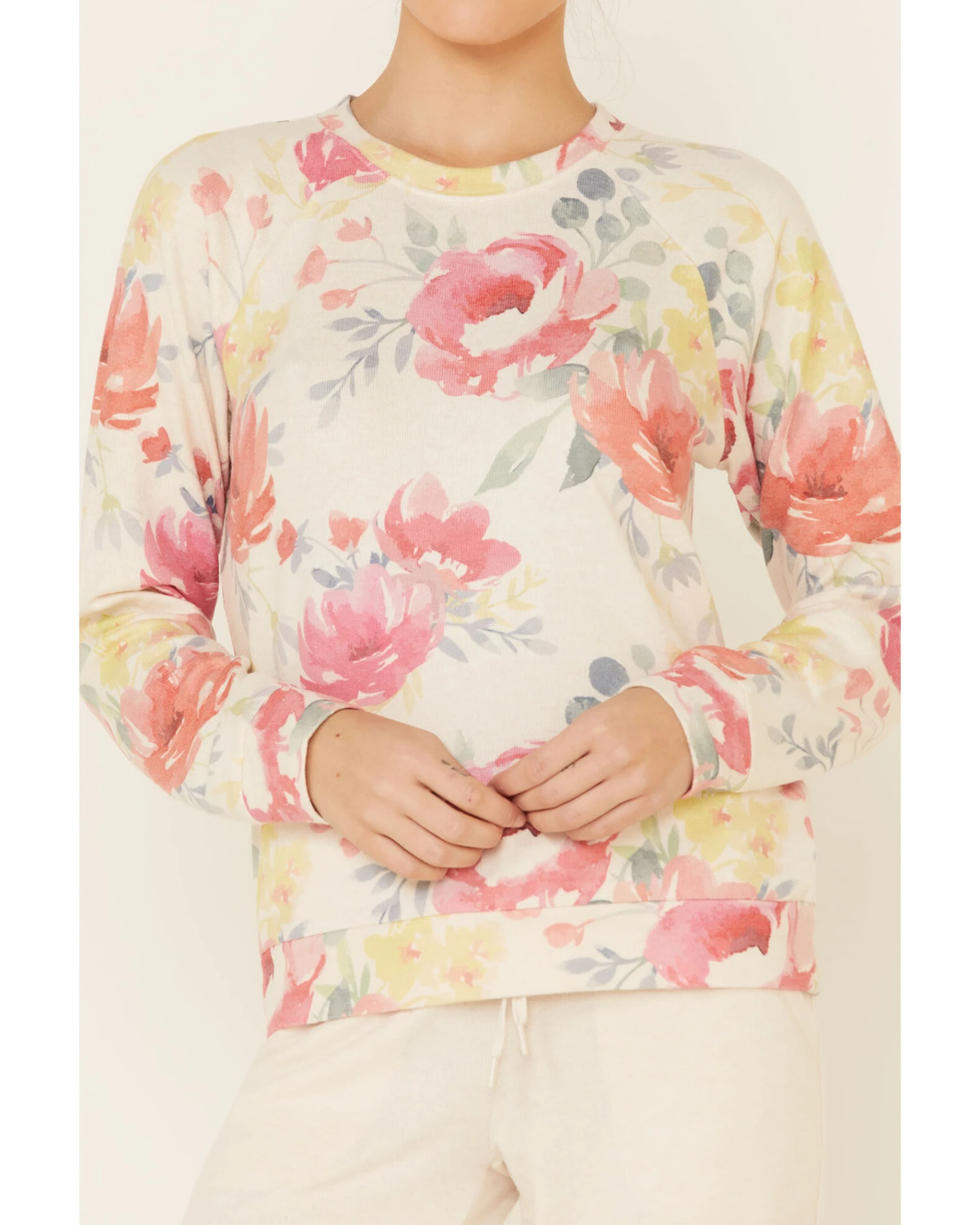 PJ Salvage Women's Happy Blooms Floral Print Long Sleeve Top 3 PJ Salvage Women's Happy Blooms Floral Print Long Sleeve Top - Image 3
