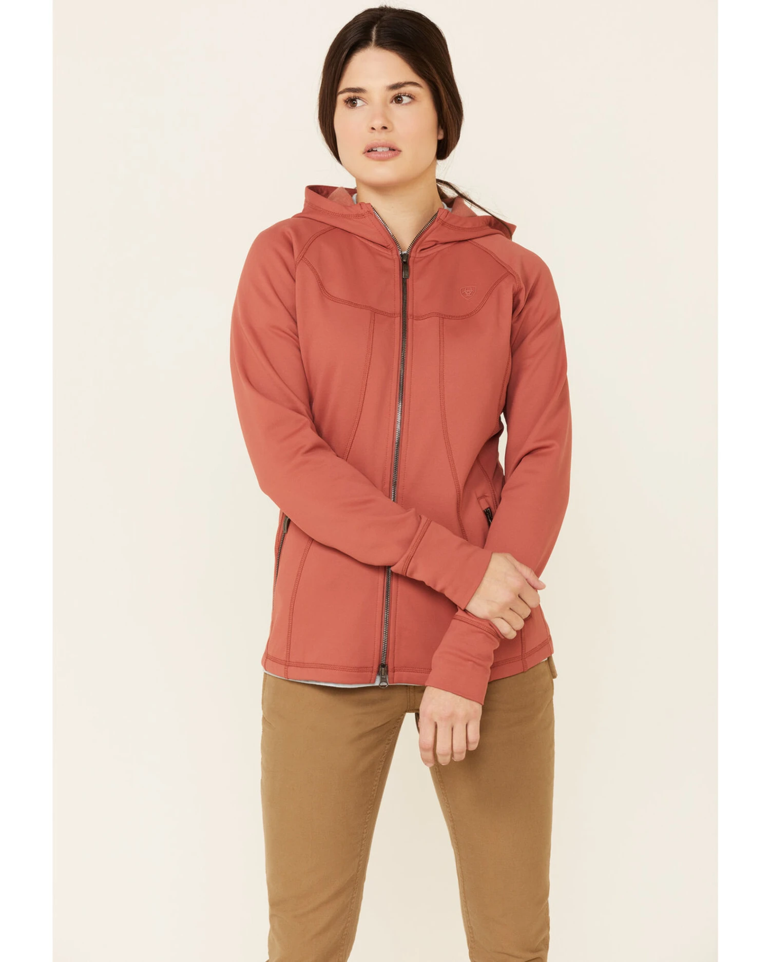 Ariat Women's Marsala Attain Thermal Zip-Front Hoodie 1 Ariat Women's Marsala Attain Thermal Zip-Front Hoodie