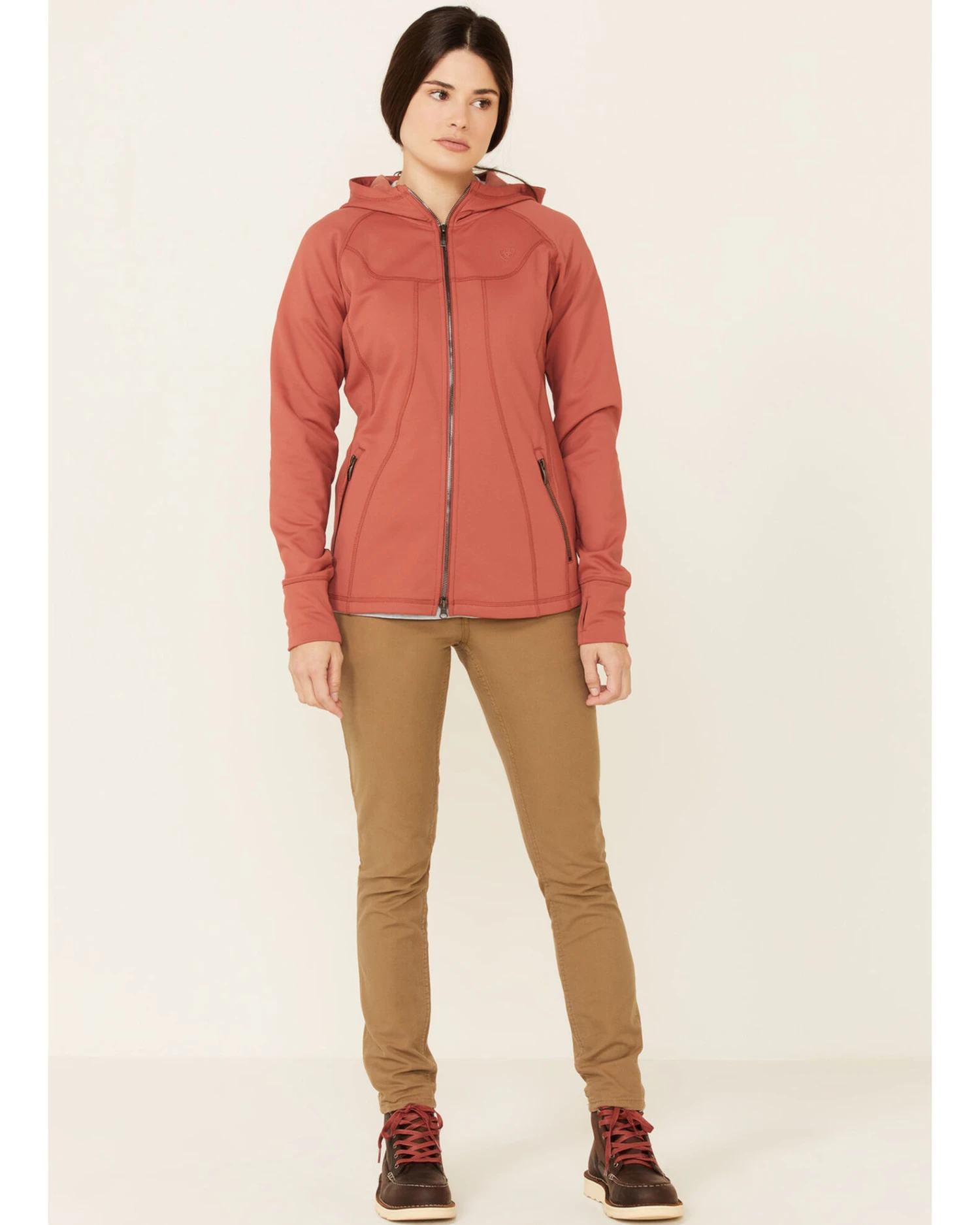 Ariat Women's Marsala Attain Thermal Zip-Front Hoodie 2 Ariat Women's Marsala Attain Thermal Zip-Front Hoodie - Image 2