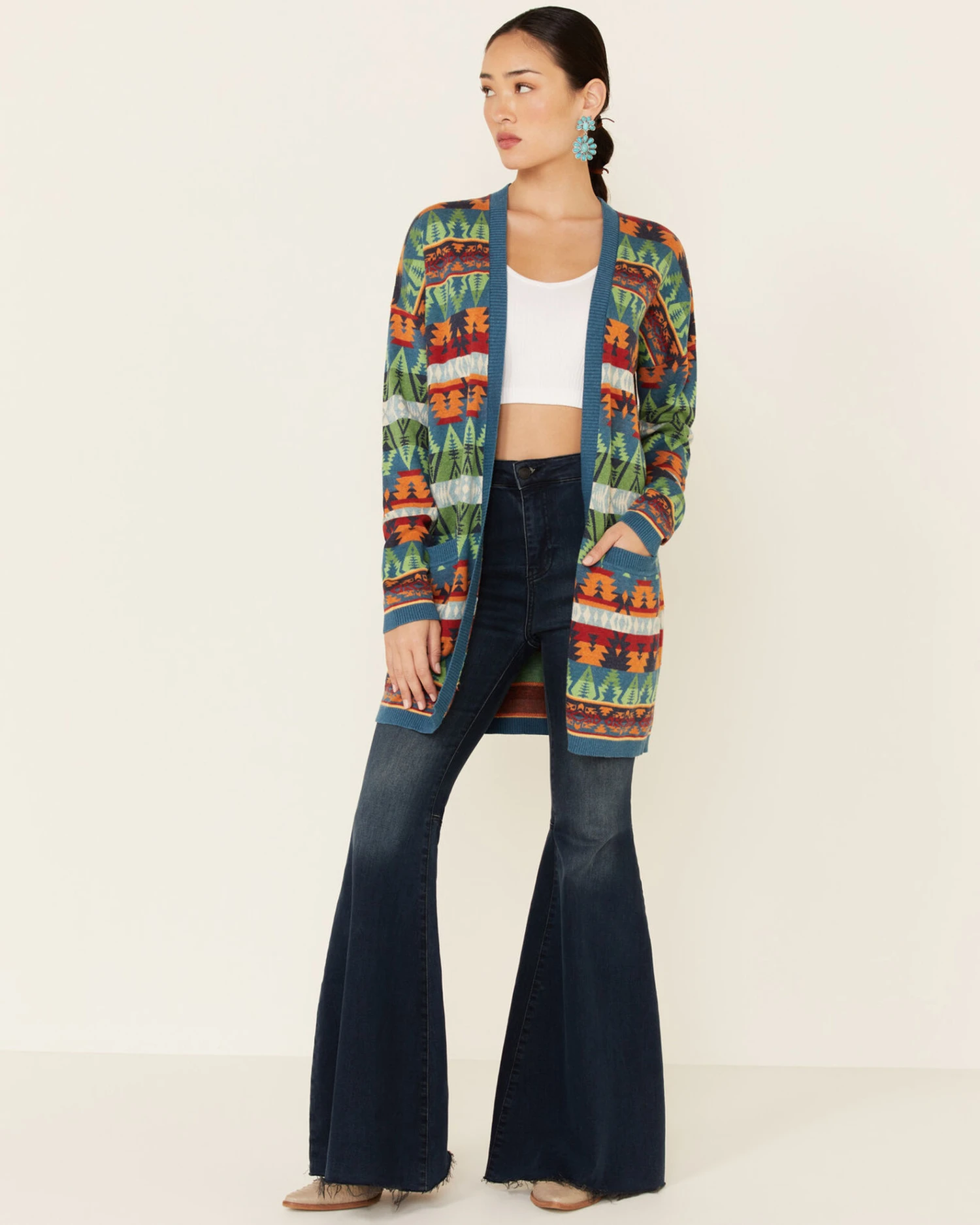 Tasha Polizzi Women's Southwestern Print Cardigan 1 Tasha Polizzi Women's Southwestern Print Cardigan