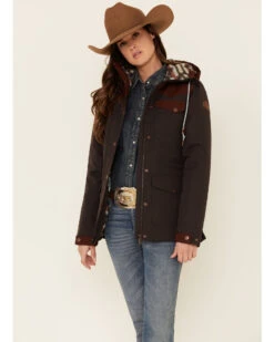 Cinch Women's Color Block Hooded Storm Flap Barn Coat 8 Cinch Women's Color Block Hooded Storm Flap Barn Coat -Ariat || Wrangler || FREE PEOPLE Sales Store 2000342156 022 P1