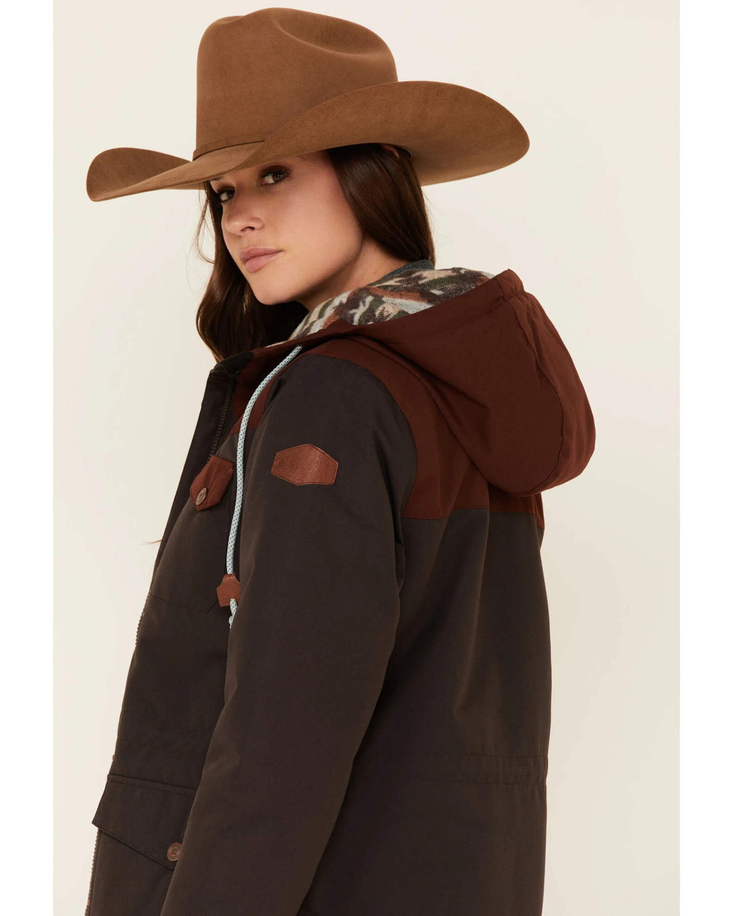 Cinch Women's Color Block Hooded Storm Flap Barn Coat 5 Cinch Women's Color Block Hooded Storm Flap Barn Coat - Image 5