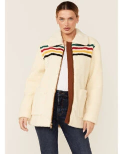 Pendleton Women's Ivory Glacier Sunset Zip-Front Fleece Jacket 6 Pendleton Women's Ivory Glacier Sunset Zip-Front Fleece Jacket -Ariat || Wrangler || FREE PEOPLE Sales Store 2000343326 103 P1