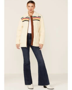 Pendleton Women's Ivory Glacier Sunset Zip-Front Fleece Jacket 7 Pendleton Women's Ivory Glacier Sunset Zip-Front Fleece Jacket -Ariat || Wrangler || FREE PEOPLE Sales Store 2000343326 103 P2