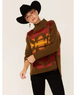 Pendleton Women's Colorful Pattern Turtleneck Sweater 7 Pendleton Women's Colorful Pattern Turtleneck Sweater -Ariat || Wrangler || FREE PEOPLE Sales Store 2000343337 221 P1