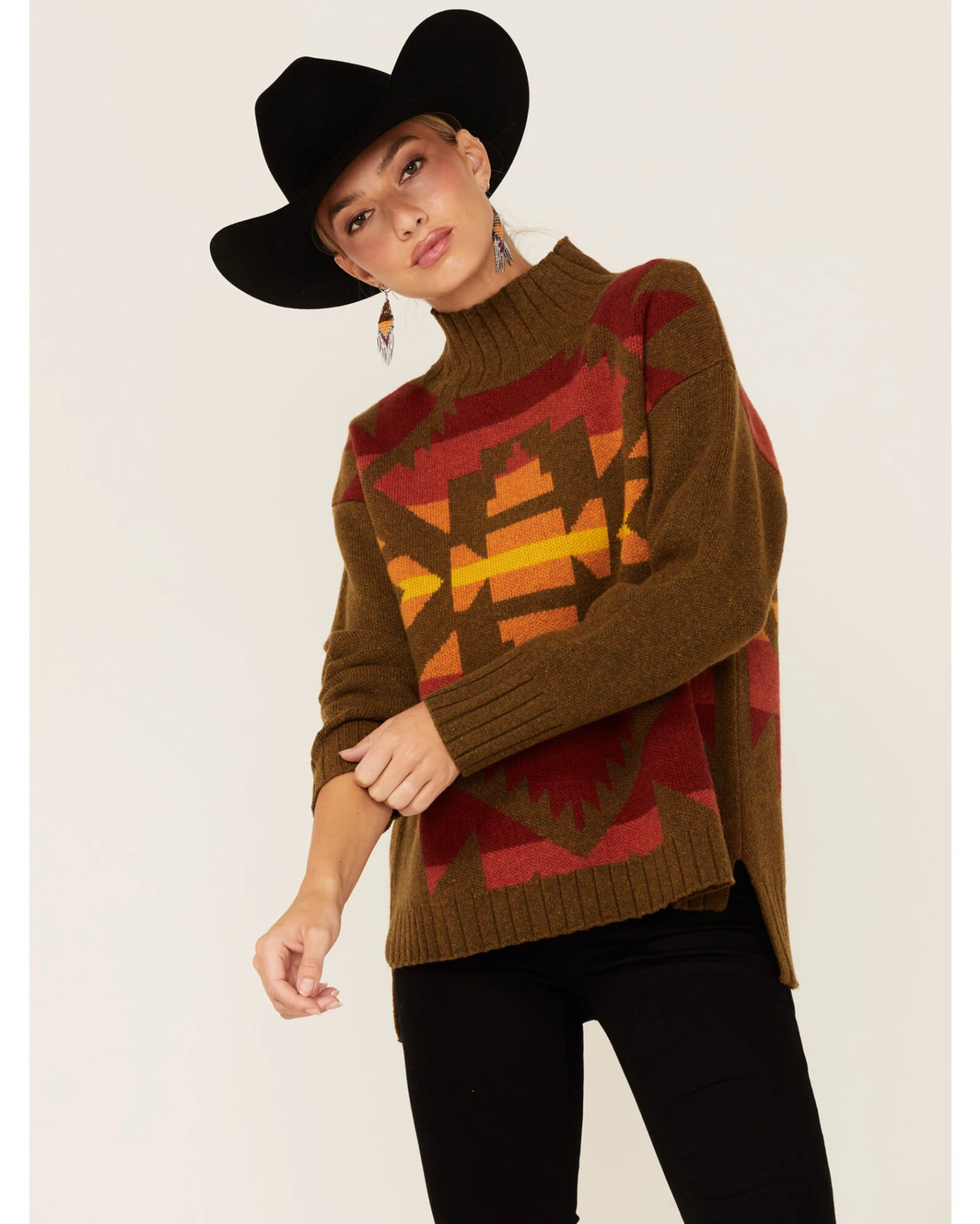 Pendleton Women's Colorful Pattern Turtleneck Sweater 4 Pendleton Women's Colorful Pattern Turtleneck Sweater - Image 4