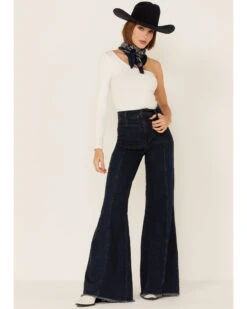 Show Me Your Mumu Women's Medium Wash Ashbury High Rise Flare Jeans -Ariat || Wrangler || FREE PEOPLE Sales Store 2000345053 400 P1