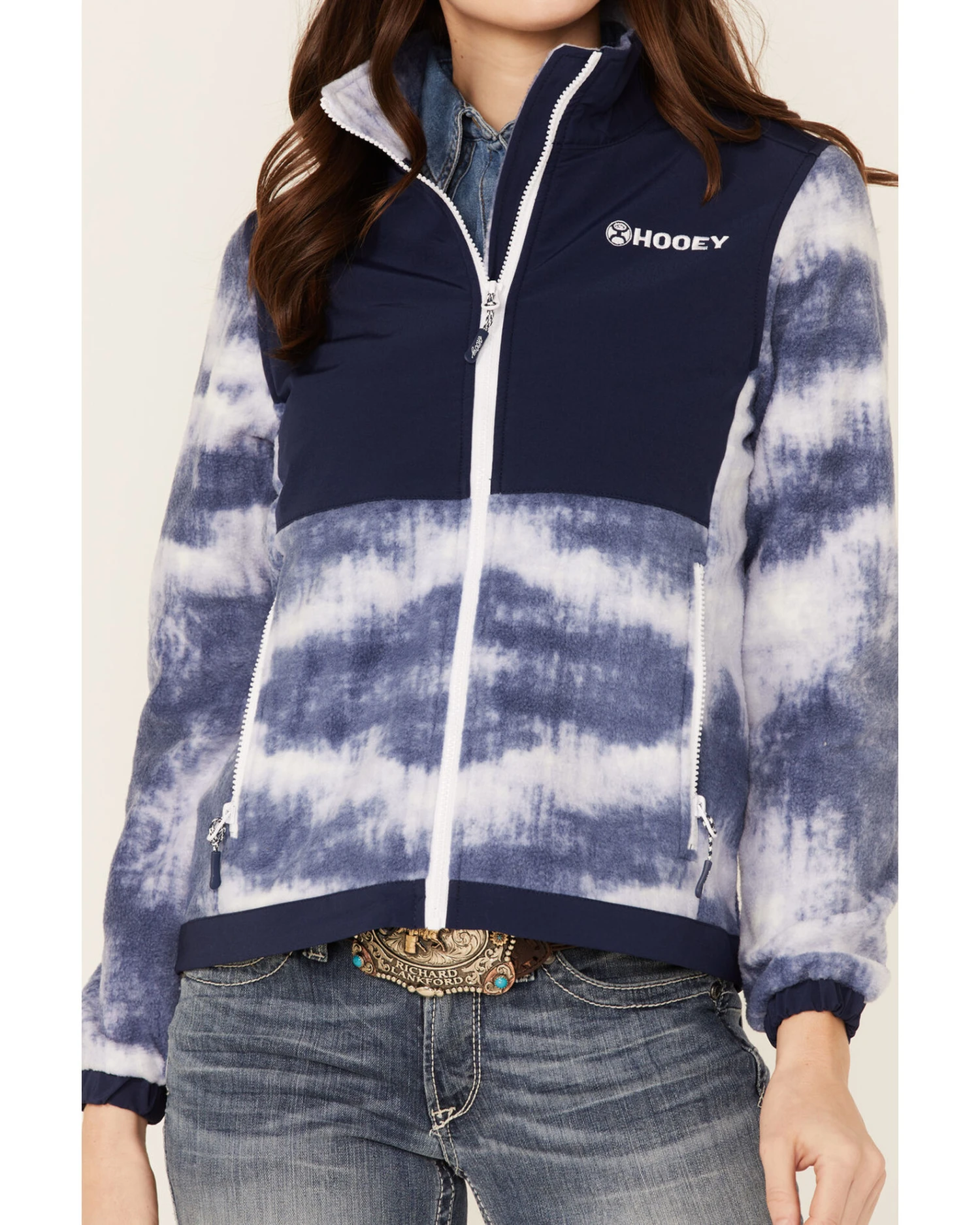 Hooey Women's Solid Print Color Block Zip-Front Tech Jacket 4 Hooey Women's Solid Print Color Block Zip-Front Tech Jacket - Image 4