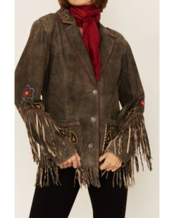 Double D Ranchwear Women's Frontiersan Colter Leather Jacket