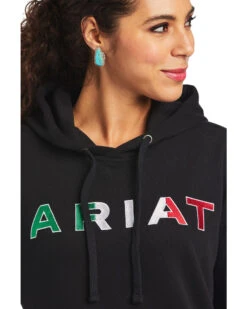 Ariat Women's Black R.E.A.L Mexico Embroidered Logo Pullover Hoodie - Plus -Ariat || Wrangler || FREE PEOPLE Sales Store 2000347975 001 P2