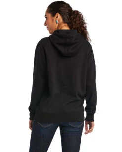 Ariat || Wrangler || FREE PEOPLE Sales Store 11 Ariat Women's Black R.E.A.L Mexico Embroidered Logo Pullover Hoodie - Plus