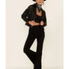 Understated Leather Women's Motive Eyelet Snap-Front Leather Jacket