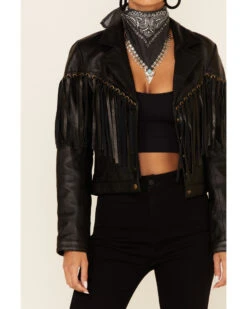 Understated Leather Women's Motive Eyelet Snap-Front Leather Jacket -Ariat || Wrangler || FREE PEOPLE Sales Store 2000349985 001 P3