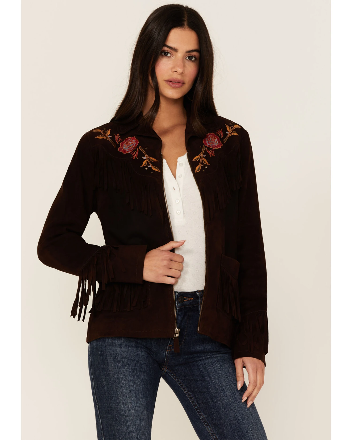 Idyllwind Women's Hillcrest Embroidered Suede Jacket 3 Idyllwind Women's Hillcrest Embroidered Suede Jacket - Image 3