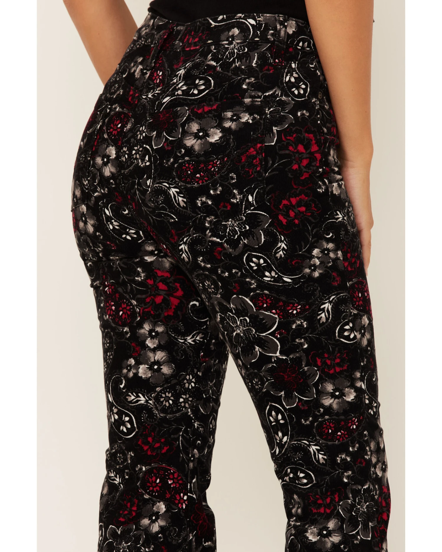 Idyllwind Women's Floral Print High Rise Flare Corduroy Jeans 3 Idyllwind Women's Floral Print High Rise Flare Corduroy Jeans - Image 3