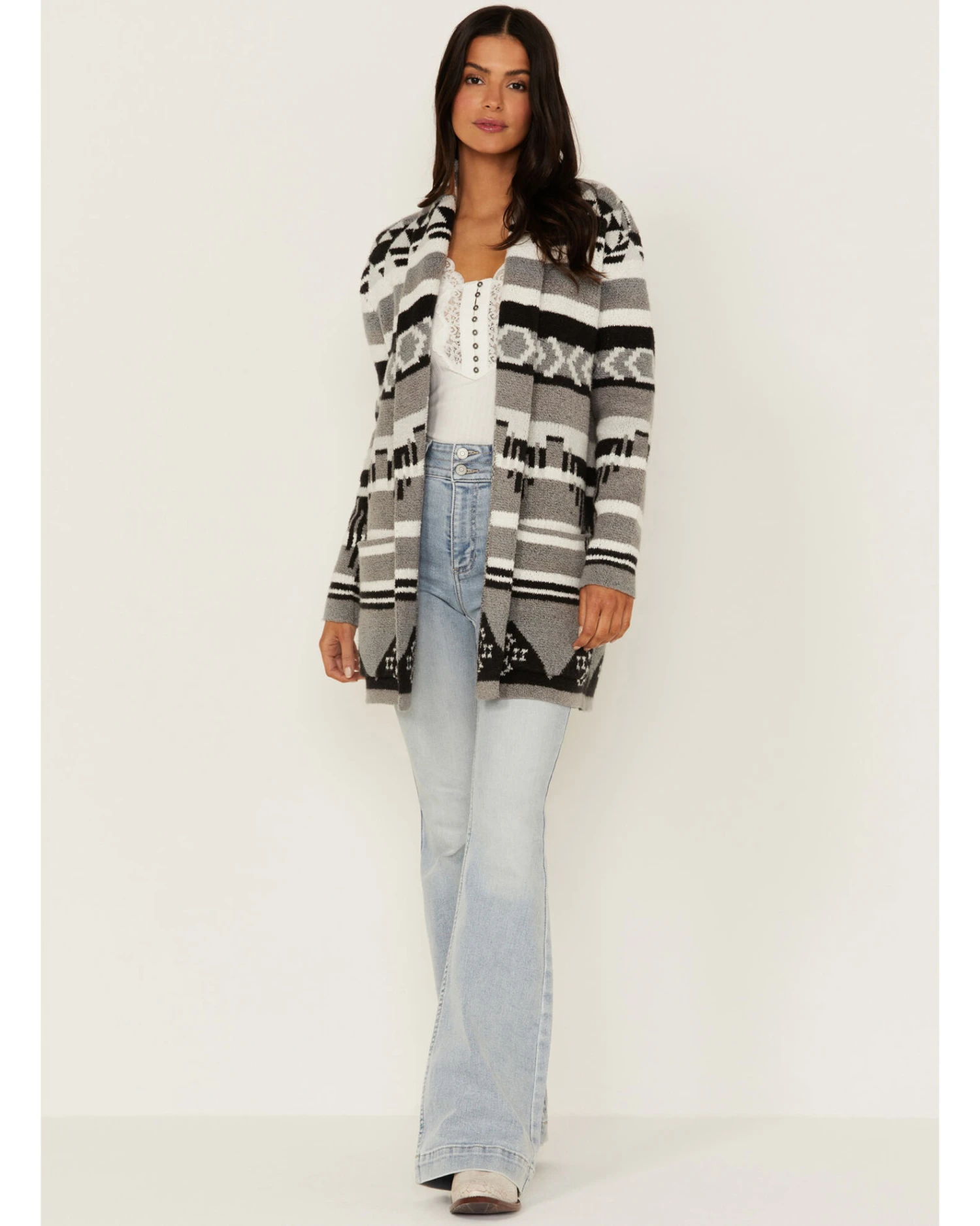 Idyllwind Women's Twin Pines Southwestern Knit Cardigan Tonal Sweater 4 Idyllwind Women's Twin Pines Southwestern Knit Cardigan Tonal Sweater - Image 4