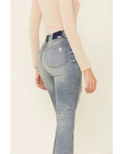 Daze Denim Women's Light Wash Distressed High Rise Straight Jeans -Ariat || Wrangler || FREE PEOPLE Sales Store 2000353974 450 P4