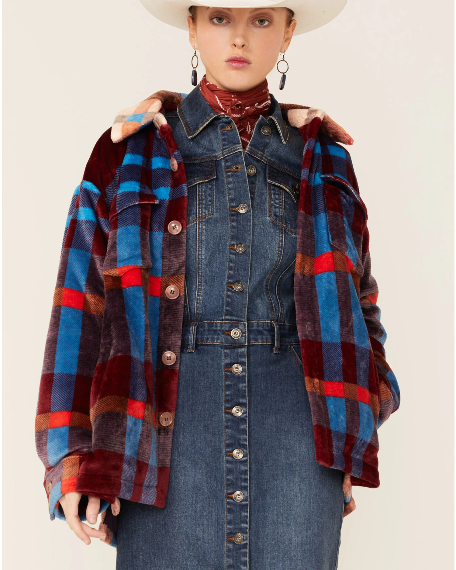 Show Me Your Mumu Women's Plaid Whistler Shirt Jacket 2 Show Me Your Mumu Women's Plaid Whistler Shirt Jacket - Image 2