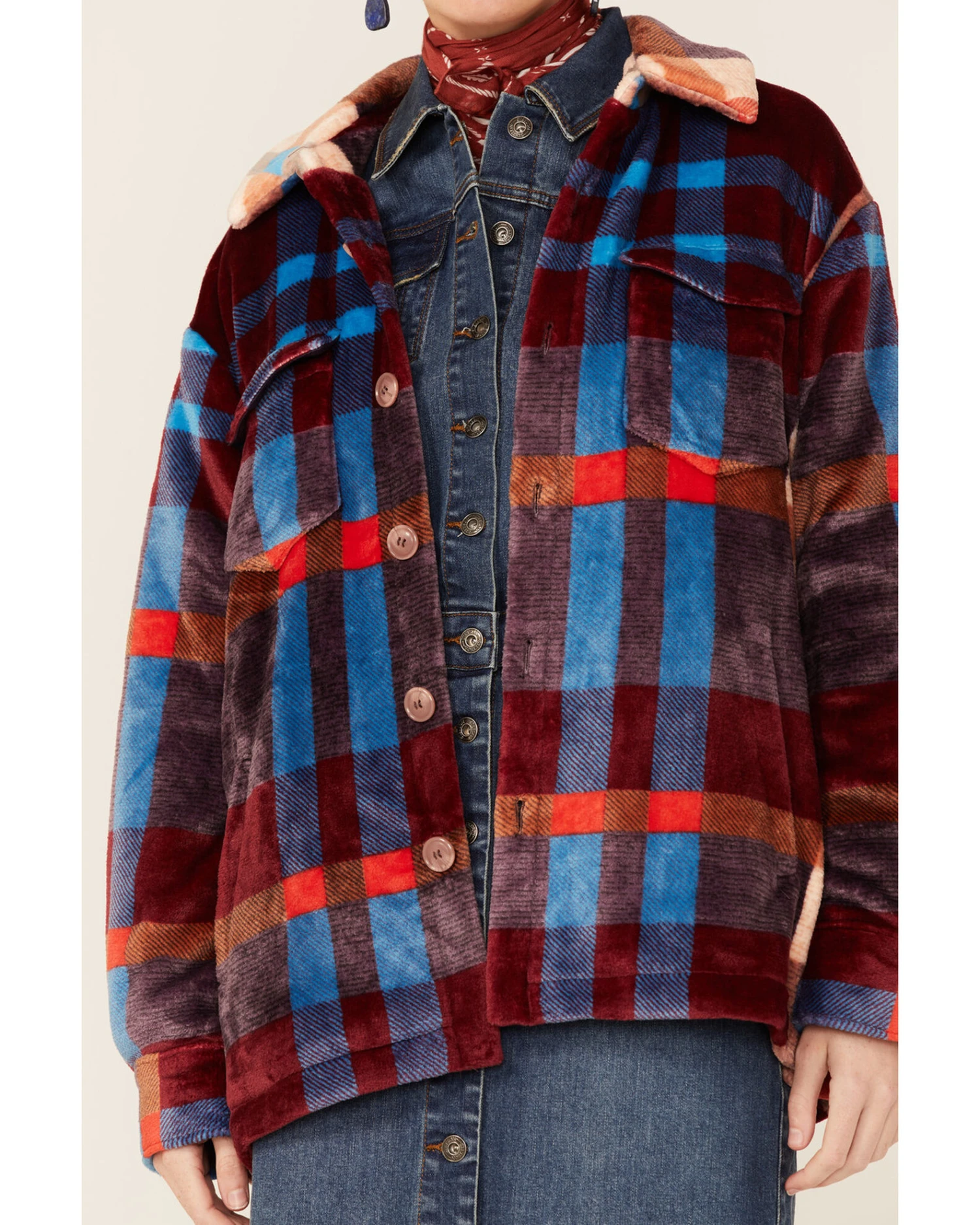 Show Me Your Mumu Women's Plaid Whistler Shirt Jacket 4 Show Me Your Mumu Women's Plaid Whistler Shirt Jacket - Image 4