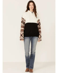 Paramount Network's Yellowstone Women's Mauve Southwestern Sleeve Hoodie Pullover