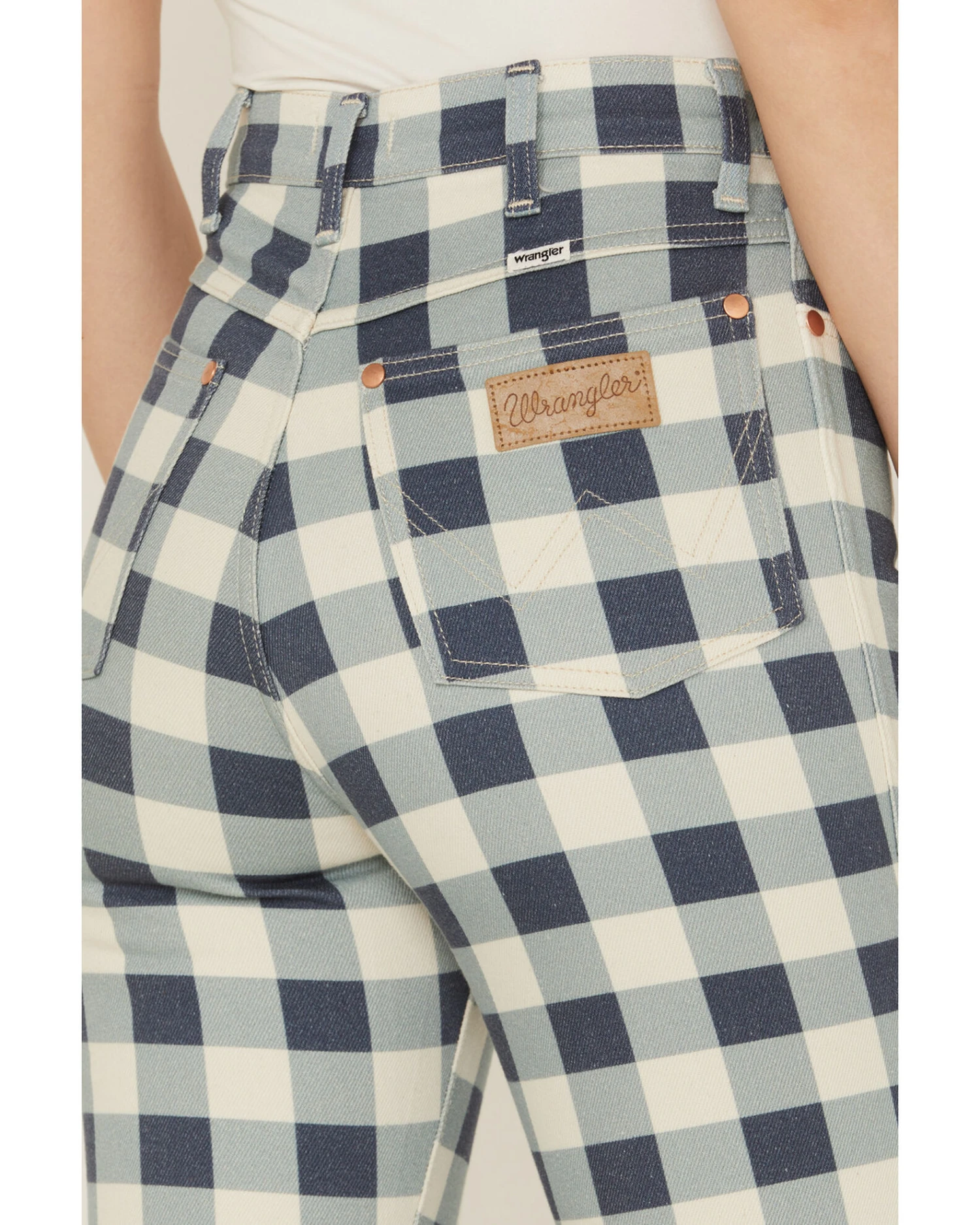 Wrangler Women's Checkered Flare Jeans 2 Wrangler Women's Checkered Flare Jeans - Image 2