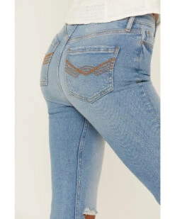 Idyllwind Women's High Risin' Roadtrip Wash Stretch Distressed Knee Flare Jeans -Ariat || Wrangler || FREE PEOPLE Sales Store 2000358954 414 P4