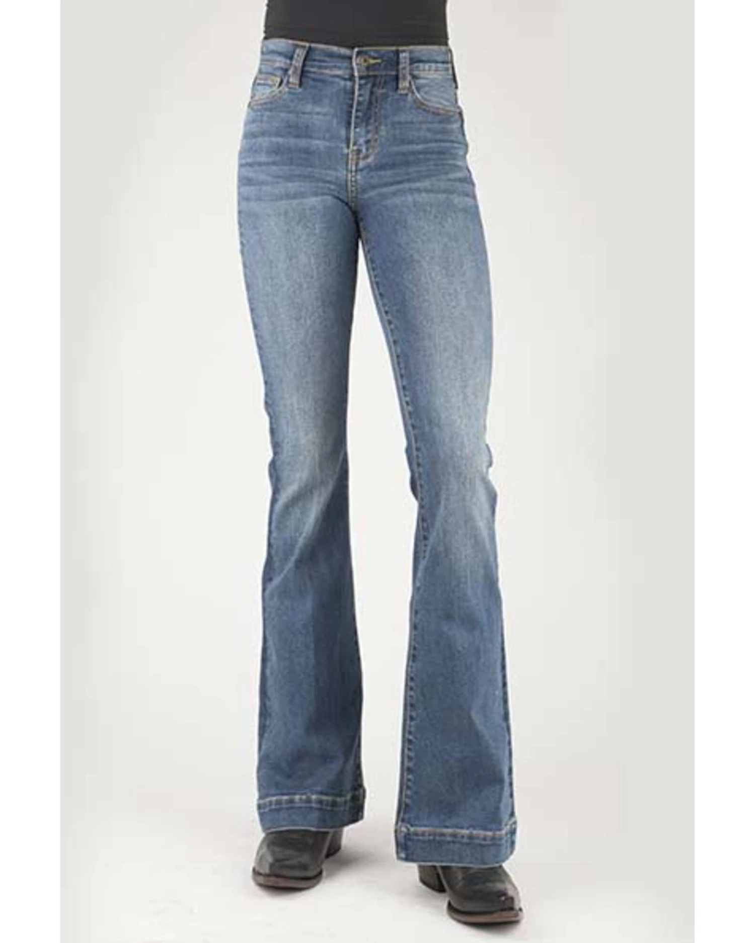 Stetson Women's 921 Light Wash High Rise Plain Pocket Flare Jean 3 Stetson Women's 921 Light Wash High Rise Plain Pocket Flare Jean - Image 3